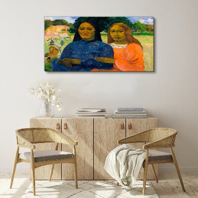 Tableau toile imprimée Mère et fille dans la nature