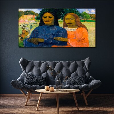Tableau toile imprimée Mère et fille dans la nature