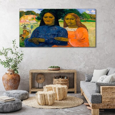 Tableau toile imprimée Mère et fille dans la nature