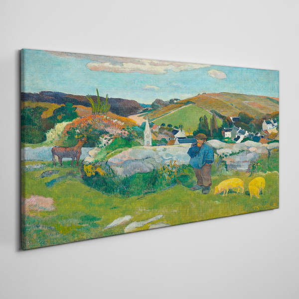 Tableau sur toile Garçon dans le paysage