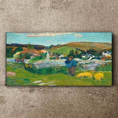 Tableau sur toile Garçon dans le paysage