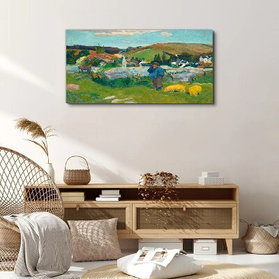 Tableau sur toile Garçon dans le paysage