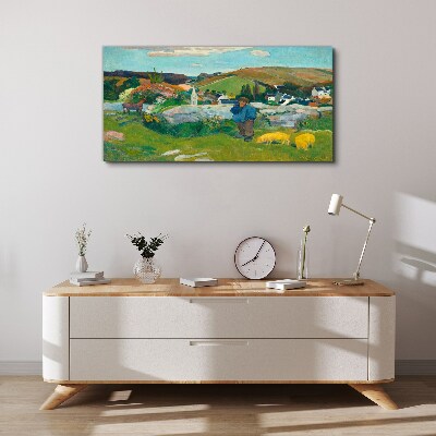 Tableau sur toile Garçon dans le paysage