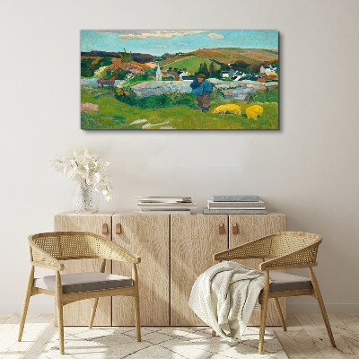 Tableau sur toile Garçon dans le paysage