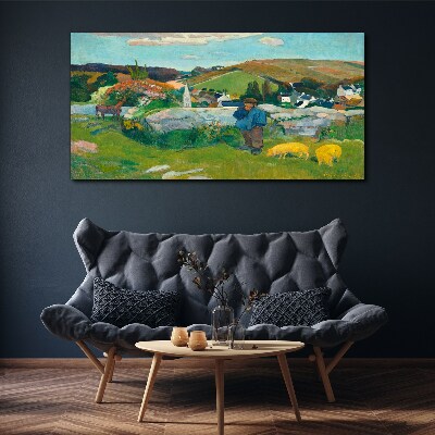 Tableau sur toile Garçon dans le paysage