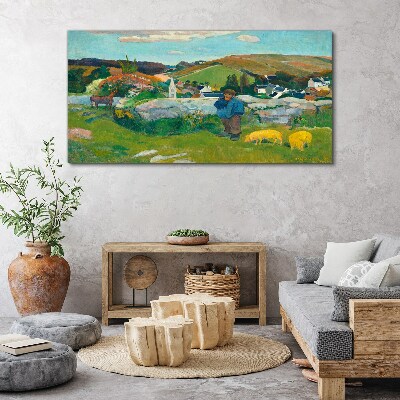 Tableau sur toile Garçon dans le paysage