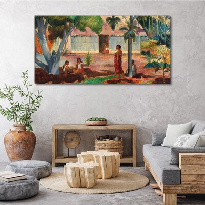 Tableau sur toile Paysage tropical avec personnages