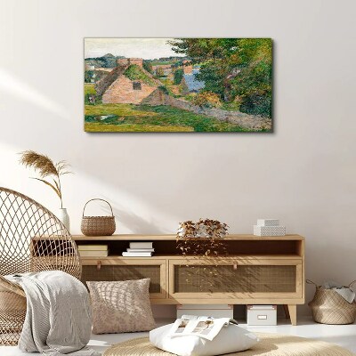 Tableau imprimé sur toile Paysage rural avec chalets