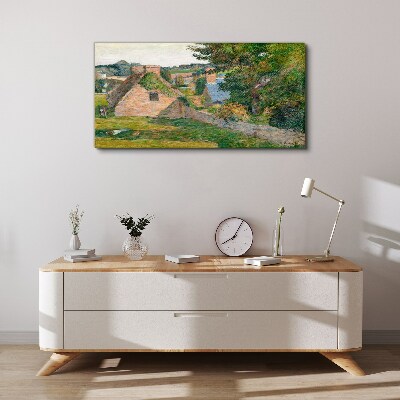 Tableau imprimé sur toile Paysage rural avec chalets