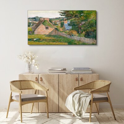 Tableau imprimé sur toile Paysage rural avec chalets