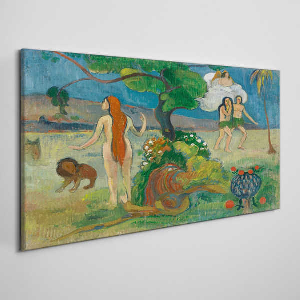 Tableau toile imprimée Un paysage paradisiaque avec des personnages