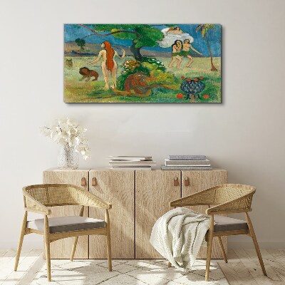 Tableau toile imprimée Un paysage paradisiaque avec des personnages