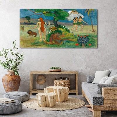 Tableau toile imprimée Un paysage paradisiaque avec des personnages