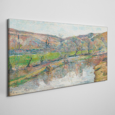 Tableau sur toile Un paysage paisible au bord de la rivière