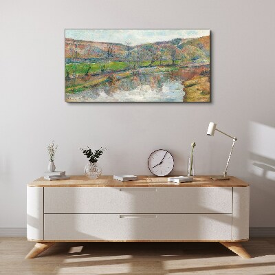 Tableau sur toile Un paysage paisible au bord de la rivière