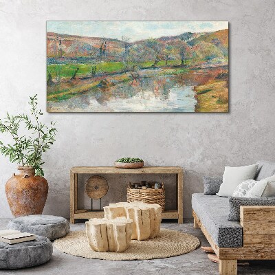 Tableau sur toile Un paysage paisible au bord de la rivière