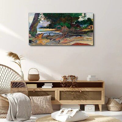 Tableau toile imprimée Paysage tropical avec des arbres