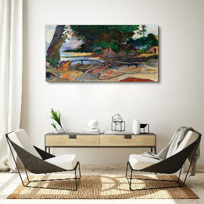 Tableau toile imprimée Paysage tropical avec des arbres
