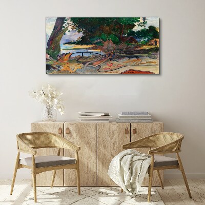 Tableau toile imprimée Paysage tropical avec des arbres