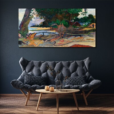 Tableau toile imprimée Paysage tropical avec des arbres