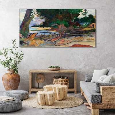 Tableau toile imprimée Paysage tropical avec des arbres