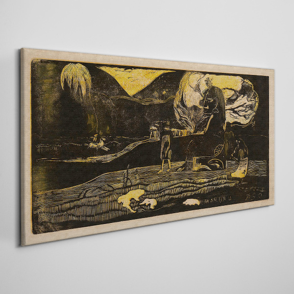 Tableau toile imprimée Paysages dorés et figures mystérieuses