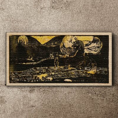 Tableau toile imprimée Paysages dorés et figures mystérieuses