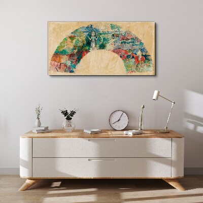 Tableau imprimé sur toile Une scène colorée avec une figure dans un paysage