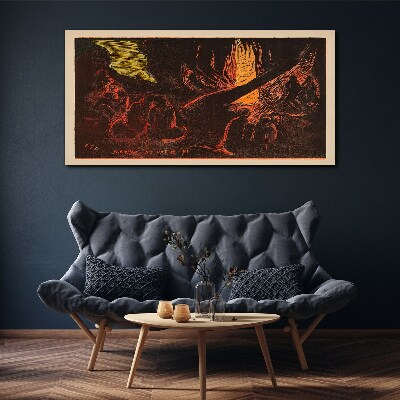 Tableau sur toile Rassemblement autour du feu de camp