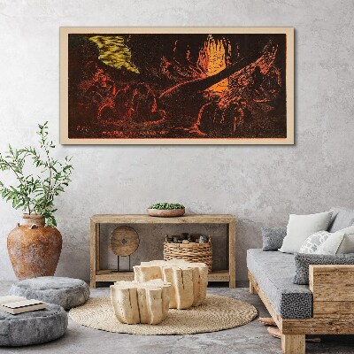 Tableau sur toile Rassemblement autour du feu de camp