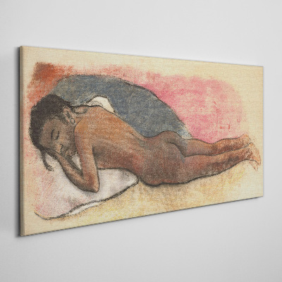 Tableau toile imprimée Une silhouette endormie sur un oreiller