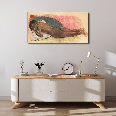 Tableau toile imprimée Une silhouette endormie sur un oreiller