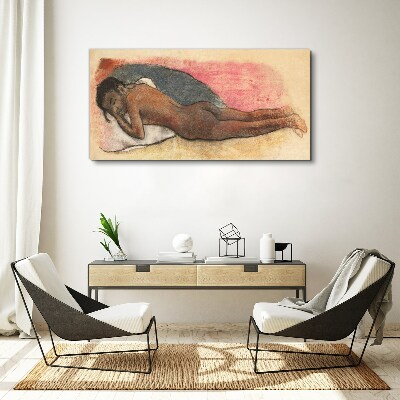Tableau toile imprimée Une silhouette endormie sur un oreiller
