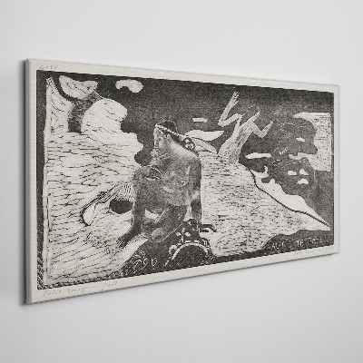 Tableau imprimé sur toile Une figure sur un fond de formes abstraites