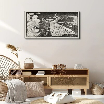Tableau imprimé sur toile Une figure sur un fond de formes abstraites