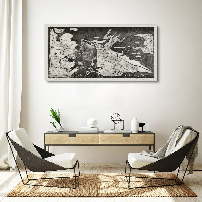 Tableau imprimé sur toile Une figure sur un fond de formes abstraites