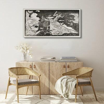 Tableau imprimé sur toile Une figure sur un fond de formes abstraites