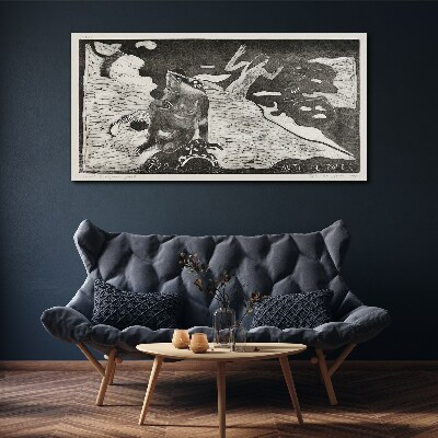 Tableau imprimé sur toile Une figure sur un fond de formes abstraites