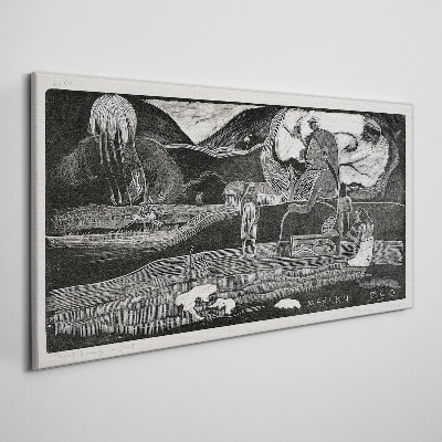 Tableau sur toile Paysage avec figure et nature