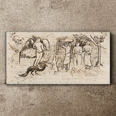 Tableau sur toile Scènes mythologiques avec un ange et des animaux