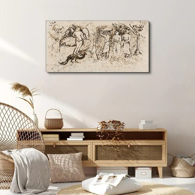 Tableau sur toile Scènes mythologiques avec un ange et des animaux