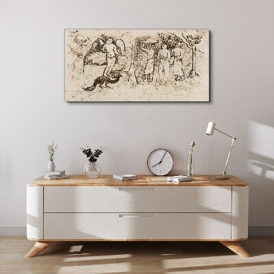 Tableau sur toile Scènes mythologiques avec un ange et des animaux