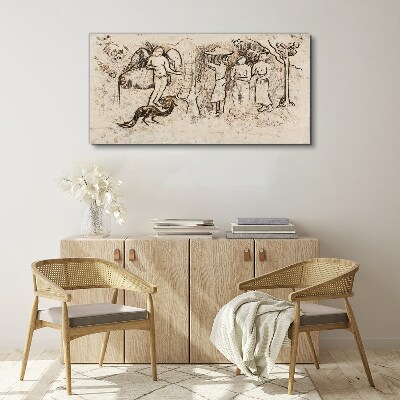 Tableau sur toile Scènes mythologiques avec un ange et des animaux