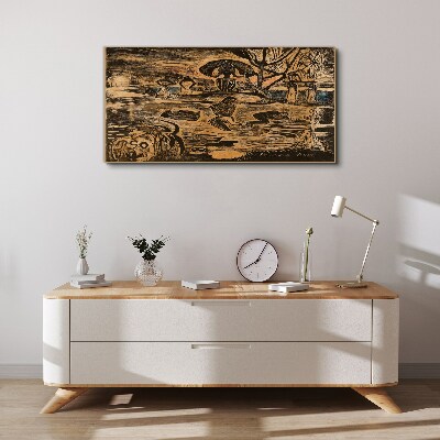 Tableau toile imprimée Un après-midi d'été au bord du lac