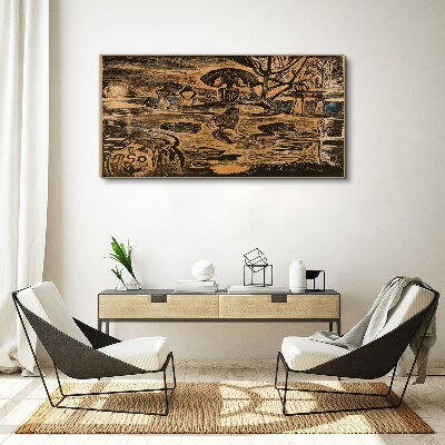Tableau toile imprimée Un après-midi d'été au bord du lac