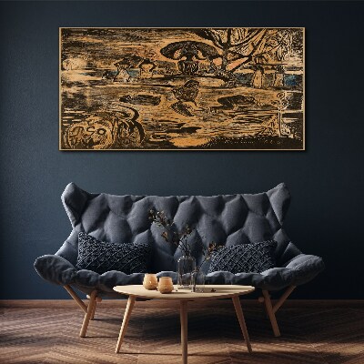 Tableau toile imprimée Un après-midi d'été au bord du lac