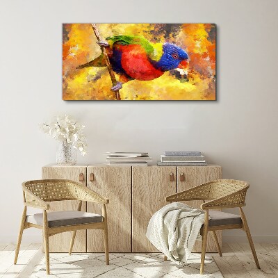 Tableau toile imprimée Perroquet coloré contre le soleil