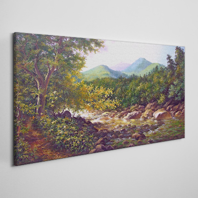 Tableau toile imprimée Paysage de montagne paisible