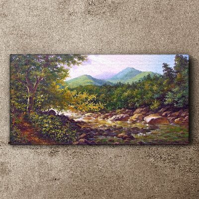 Tableau toile imprimée Paysage de montagne paisible