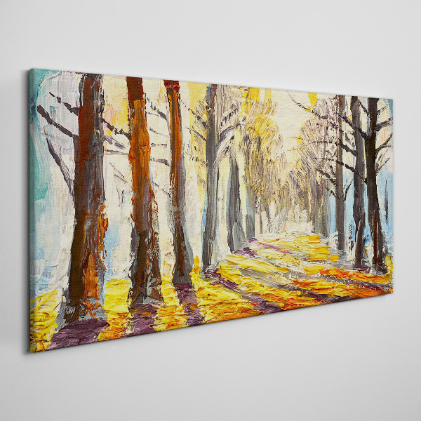 Tableau imprimé sur toile Allée d'arbres d'automne